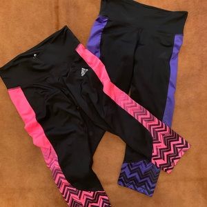 2 pairs of Adidas Climalite Capri Leggings